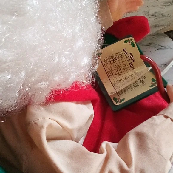 Vintage Santa’s Best Animated Collectable in Chair Smoking Pipe W/List Orig. Box - Picture 7 of 12